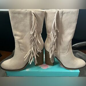 Women’s Soda Faux Suede Fringe Boots New with Tags & Box